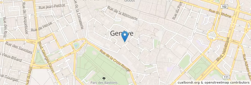 Mapa de ubicacion de L'Hôtel de Ville en Швейцария, Женева, Женева, Genève.
