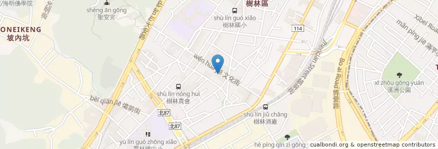 Mapa de ubicacion de 臺灣銀行 en Tayvan, 新北市, 樹林區.