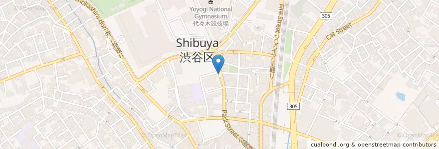 Mapa de ubicacion de 渋谷区役所前駐車場 en Giappone, Tokyo, Shibuya.