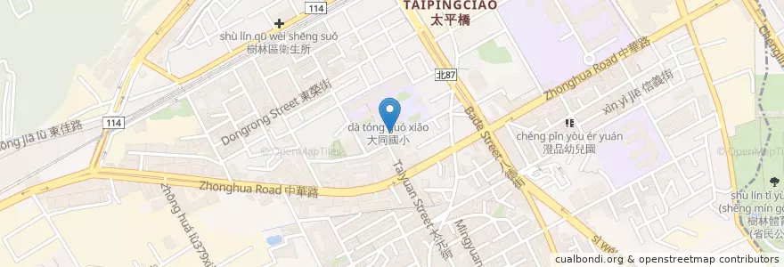 Mapa de ubicacion de 大同國小附幼 en Tayvan, 新北市, 樹林區.
