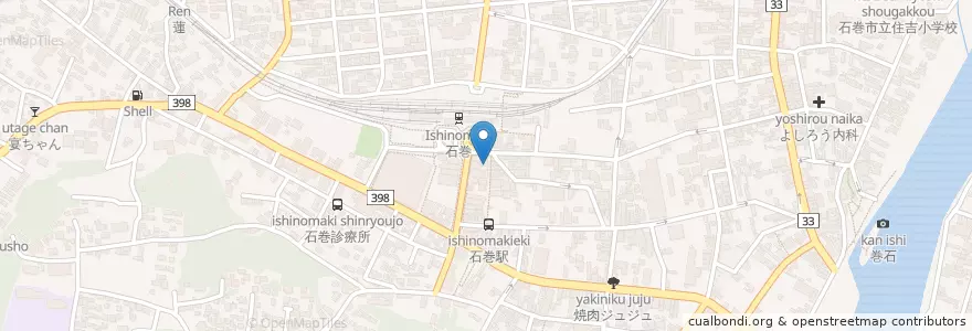 Mapa de ubicacion de ラジオ石巻 en 日本, 宮城県, 石巻市.