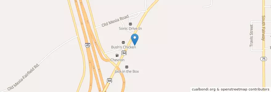 Mapa de ubicacion de Subway en 미국, 텍사스, Freestone County, Fairfield.