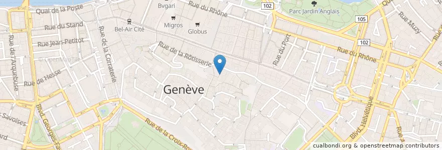 Mapa de ubicacion de Le Perron en Switzerland, Genève, Genève, Genève.