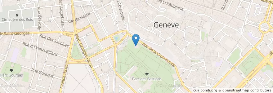 Mapa de ubicacion de Café Restaurant du Parc des Bastions en سويسرا, جنيف, جنيف, Genève.
