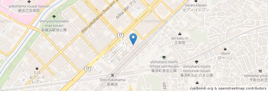 Mapa de ubicacion de First Kitchen en Japan, Kanagawa Prefecture, Yokohama, Kohoku Ward.