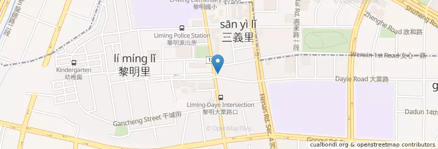 Mapa de ubicacion de 85度C en تايوان, تاي شانغ, 南屯區.