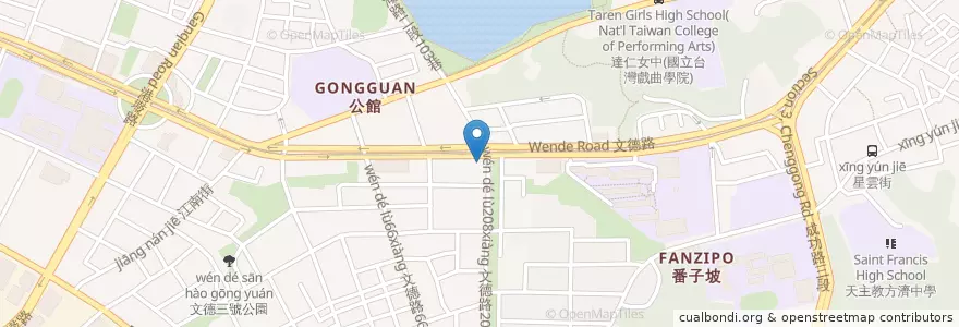 Mapa de ubicacion de 中油紫陽加油站 en 타이완, 신베이 시, 타이베이시, 네이후 구.