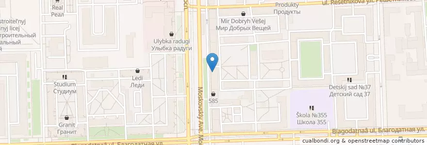 Mapa de ubicacion de СМП Банк en Rusia, Северо-Западный Федеральный Округ, Óblast De Leningrado, San Petersburgo, Московский Район, Округ Московская Застава.