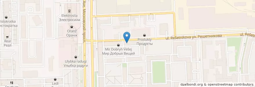 Mapa de ubicacion de Суши шоп en Russie, District Fédéral Du Nord-Ouest, Oblast De Léningrad, Saint-Pétersbourg, Московский Район, Округ Московская Застава.
