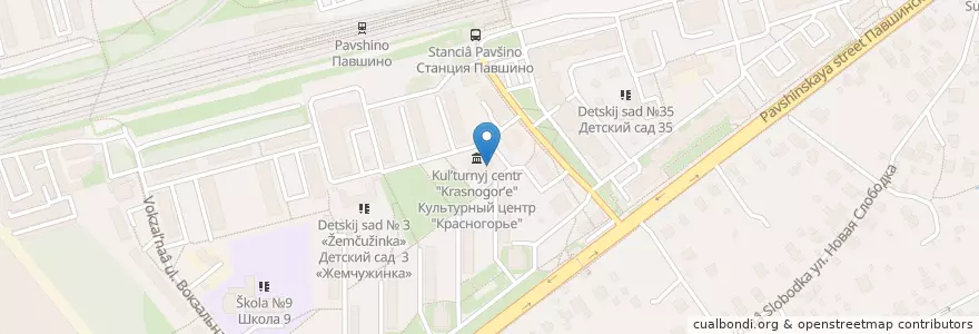 Mapa de ubicacion de Городская библиотека № 2 en ロシア, 中央連邦管区, モスクワ州, Городской Округ Красногорск.