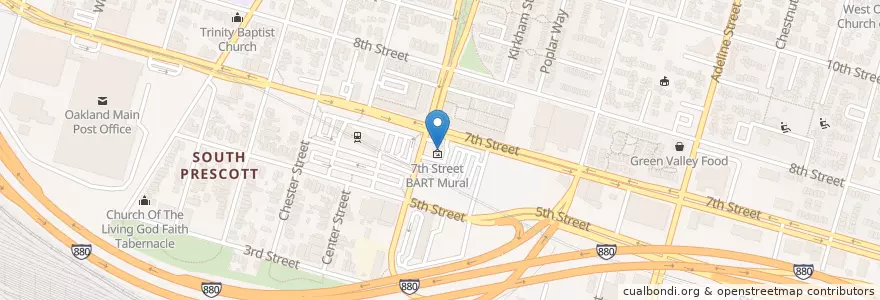 Mapa de ubicacion de Park Gas & Food Station en United States, California, Alameda County, Oakland.