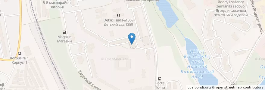 Mapa de ubicacion de Библиотека №160 en Rusia, Центральный Федеральный Округ, Москва, Район Бирюлёво Восточное.