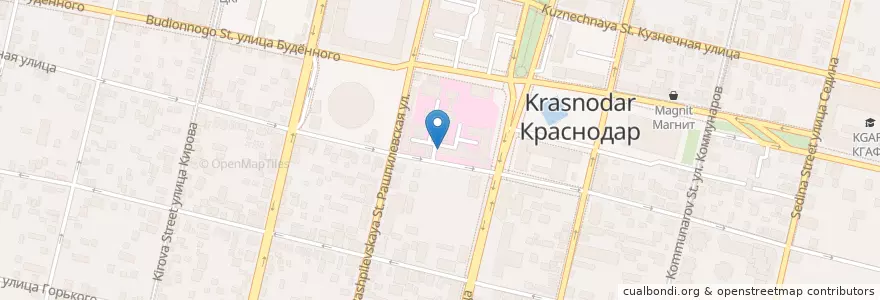 Mapa de ubicacion de Радуга en Rusia, Южный Федеральный Округ, Krai De Krasnodar, Городской Округ Краснодар.