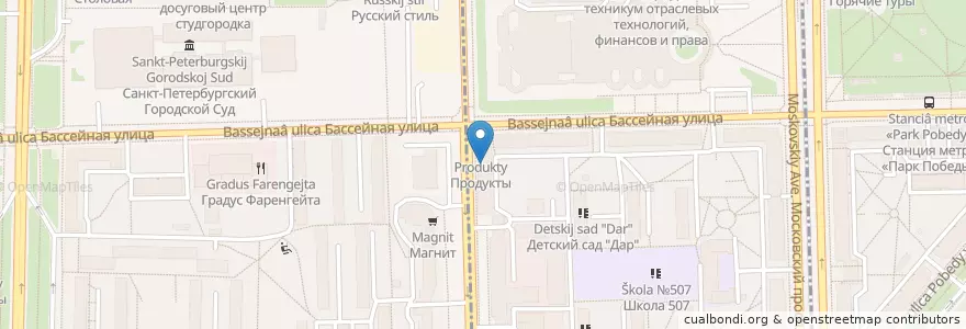 Mapa de ubicacion de Стоматологический центр en Russie, District Fédéral Du Nord-Ouest, Oblast De Léningrad, Saint-Pétersbourg, Московский Район.