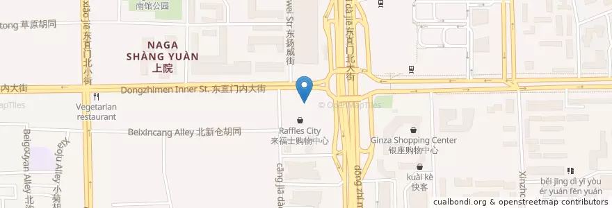 Mapa de ubicacion de 中信银行 en 中国, 北京市, 河北省, 东城区.