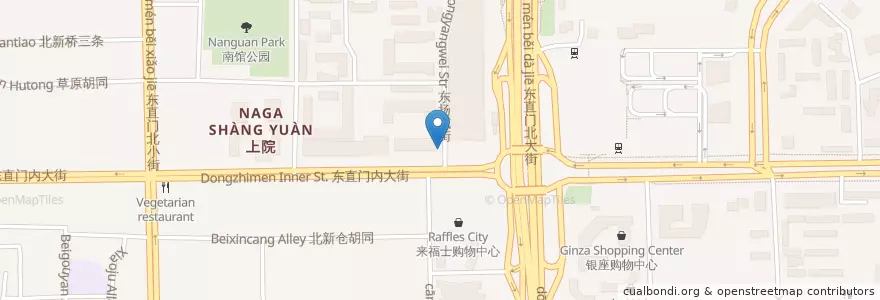 Mapa de ubicacion de 火车票 飞机票代售点 en China, Beijing, Hebei, Dongcheng District.