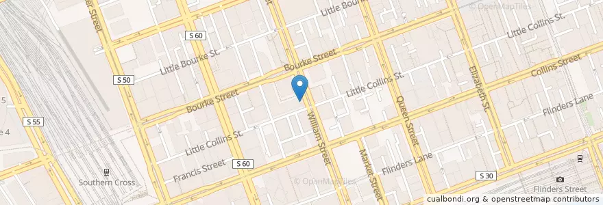Mapa de ubicacion de Priceline Pharmacy William Street en Australië, Victoria, City Of Melbourne.
