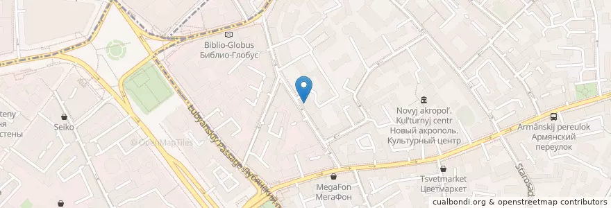 Mapa de ubicacion de Bourbon Street en روسيا, Центральный Федеральный Округ, Москва, Центральный Административный Округ, Басманный Район.