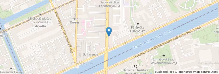 Mapa de ubicacion de Le Glamour en 俄罗斯/俄羅斯, Северо-Западный Федеральный Округ, 列宁格勒州, Санкт-Петербург, Адмиралтейский Район.