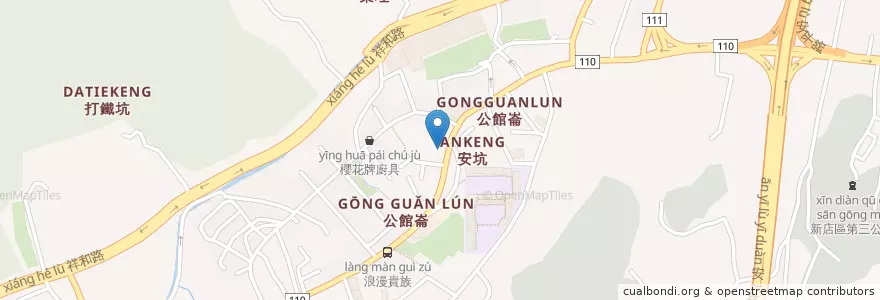 Mapa de ubicacion de 何嘉仁幼兒園 en تایوان, 新北市, 新店區.