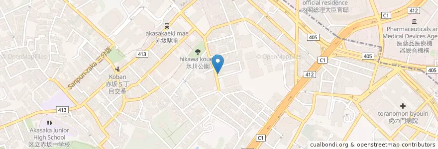 Mapa de ubicacion de ニジイロ en Япония, Токио, Минато.