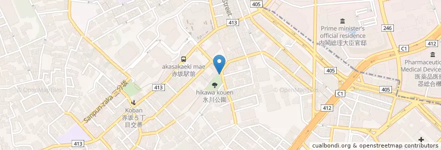 Mapa de ubicacion de 赤坂パーキングセンター en Japon, Tokyo, 港区.