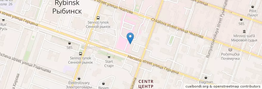 Mapa de ubicacion de Стоматология en Russie, District Fédéral Central, Oblast De Iaroslavl, Рыбинский Район, Городской Округ Рыбинск.