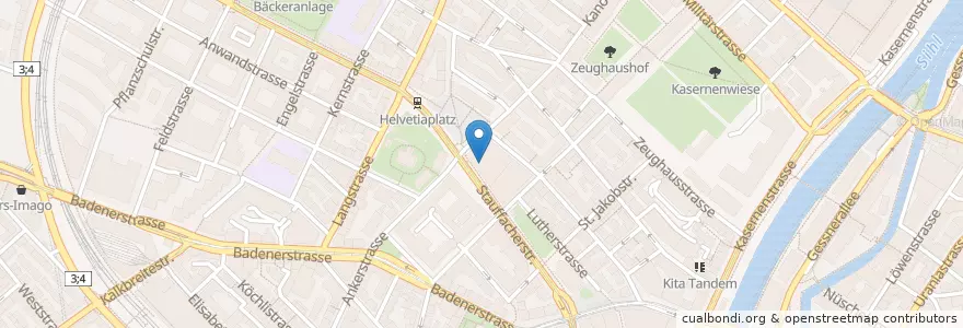Mapa de ubicacion de Volkshaus en Suisse, Zurich, District De Zurich, Zurich.