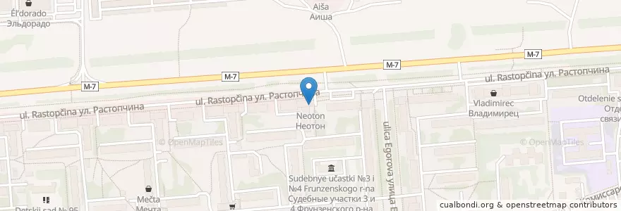 Mapa de ubicacion de Неотон en روسیه, Центральный Федеральный Округ, Владимирская Область, Городской Округ Владимир.
