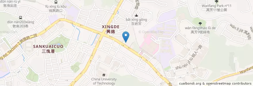 Mapa de ubicacion de 創義麵Creative Pasta萬芳店 en 臺灣, 新北市, 臺北市, 文山區.