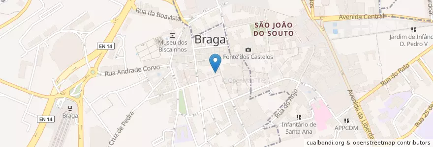 Mapa de ubicacion de Mal Amado en Португалия, Северный, Braga, Каваду, Braga, Maximinos, Sé E Cividade.