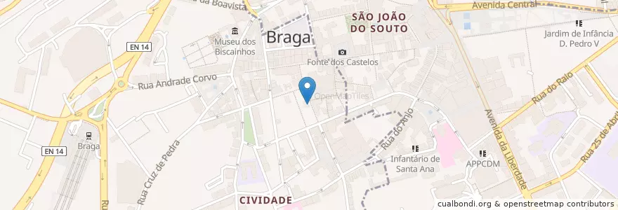 Mapa de ubicacion de La Boutique — Deli & Bistro en البرتغال, المنطقة الشمالية (البرتغال), براغا, كافادو, براغا, Maximinos, Sé E Cividade.