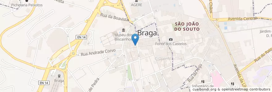 Mapa de ubicacion de Farmácia Rodrigues en Portugal, Norte, Braga, Cávado, Braga, Maximinos, Sé E Cividade.