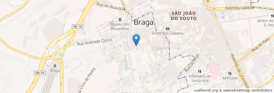 Mapa de ubicacion de Cozinha da Sé en ポルトガル, ノルテ, Braga, Cávado, Braga, Maximinos, Sé E Cividade.