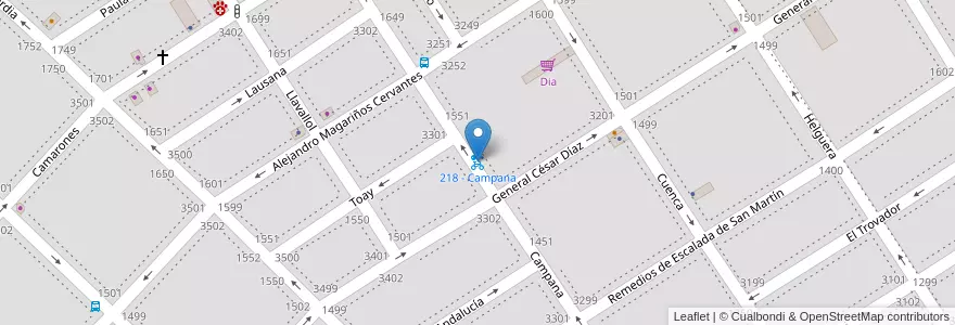 Mapa de ubicacion de 218 - Campana en アルゼンチン, Ciudad Autónoma De Buenos Aires, ブエノスアイレス.