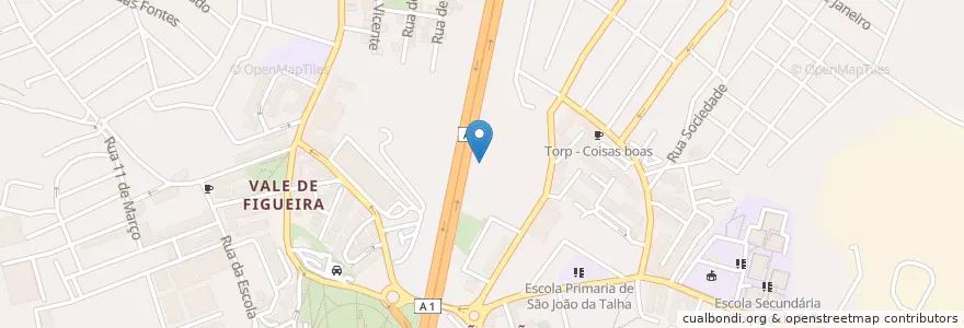 Mapa de ubicacion de Mercado de S. J. da Talha en البرتغال, Área Metropolitana De Lisboa, Lisboa, Grande Lisboa, Loures, Santa Iria De Azoia, São João Da Talha E Bobadela.