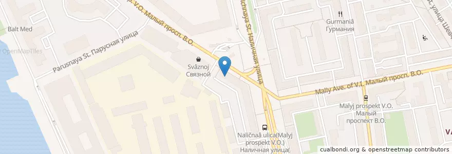 Mapa de ubicacion de Озерки en Russie, District Fédéral Du Nord-Ouest, Oblast De Léningrad, Saint-Pétersbourg, Василеостровский Район, Округ Гавань.