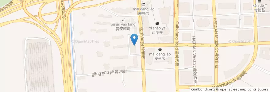 Mapa de ubicacion de 星巴克 en 中国, 北京市, 河北省, 海淀区.