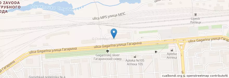 Mapa de ubicacion de Почта России en ロシア, 中央連邦管区, リペツク州, Городской Округ Липецк.