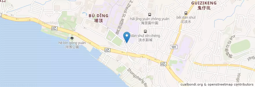 Mapa de ubicacion de 文化阿給 en تایوان, 新北市, 淡水區.