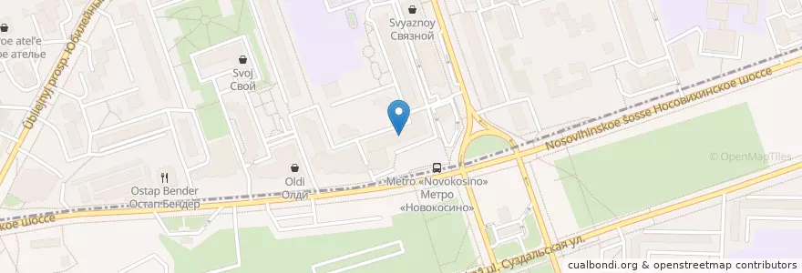 Mapa de ubicacion de Махди en Rusia, Центральный Федеральный Округ, Москва, Городской Округ Реутов, Восточный Административный Округ, Район Новокосино.