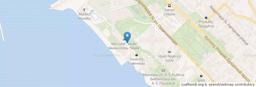Mapa de ubicacion de Чё? Харчо! en Rússia, Distrito Federal Do Sul, Krai De Krasnodar, Городской Округ Сочи.