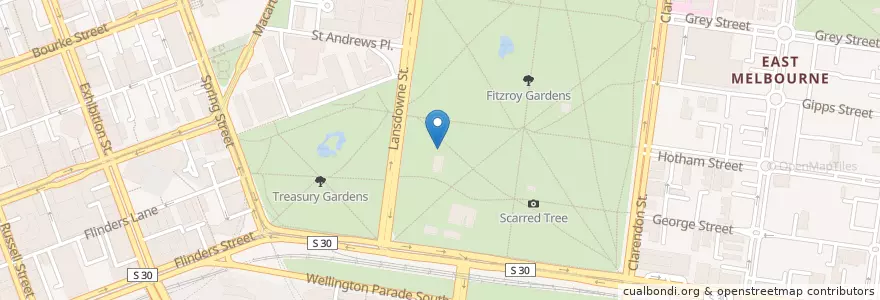 Mapa de ubicacion de Conservatory Fountain en Австралия, Виктория, City Of Melbourne.