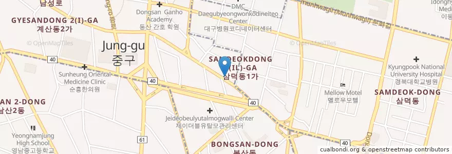 Mapa de ubicacion de 카페 캐나다 en 대한민국, 대구, 중구, 성내동.