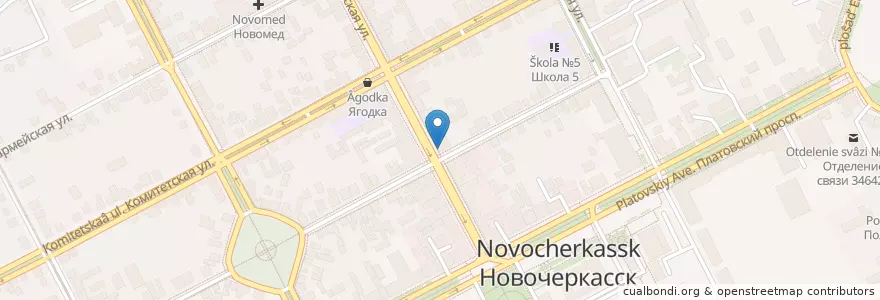 Mapa de ubicacion de Промсвязьбанк en Rusia, Южный Федеральный Округ, Óblast De Rostov, Городской Округ Новочеркасск.