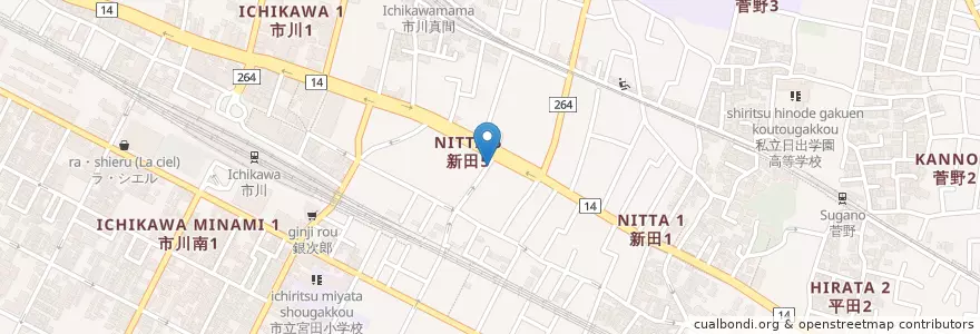 Mapa de ubicacion de 吉田医院 en Japan, 千葉県, 市川市.