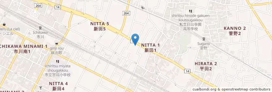 Mapa de ubicacion de 巨富家 en 일본, 지바현, 市川市.