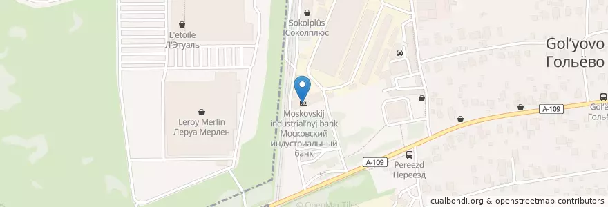 Mapa de ubicacion de Московский индустриальный банк en Russia, Distretto Federale Centrale, Oblast' Di Mosca, Городской Округ Красногорск.