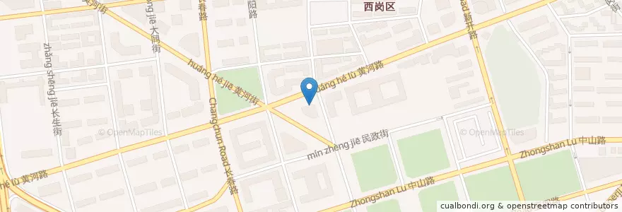 Mapa de ubicacion de 中国民生银行 en 中国, 辽宁省, 大连市, 西岗区.