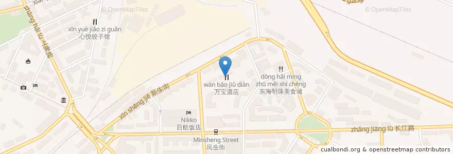 Mapa de ubicacion de 万宝酒店 en چین, لیائونینگ, 中山区, 大连市.